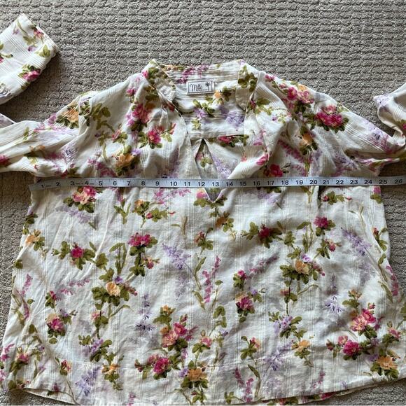 Mille Resortwear Freya Floral Peasant Top Size M - Picture 8 of 10